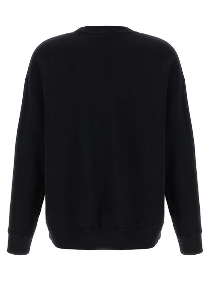 Activewear Sweatshirt by Undercover for women in cotton black & print presents a dynamic silhouette, featuring a dynamic crew neckline and detailed with functional breathable-design.
