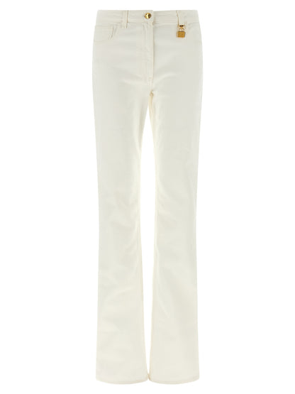 Elisabetta Franchi Essence Women's Mid Rise Stretch Denim Cotton Jeans - White