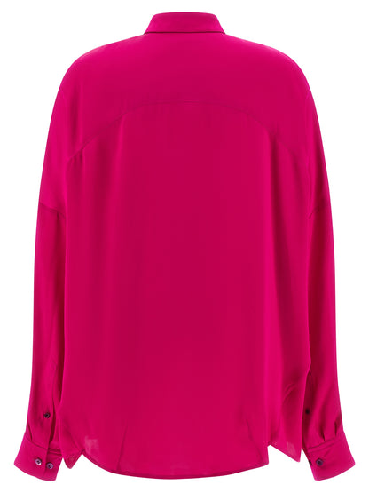 Blouse by Dries Van Noten for women in silk fuchsia features an polished silhouette, showcasing a sophisticated and detail for a truly polished finish.