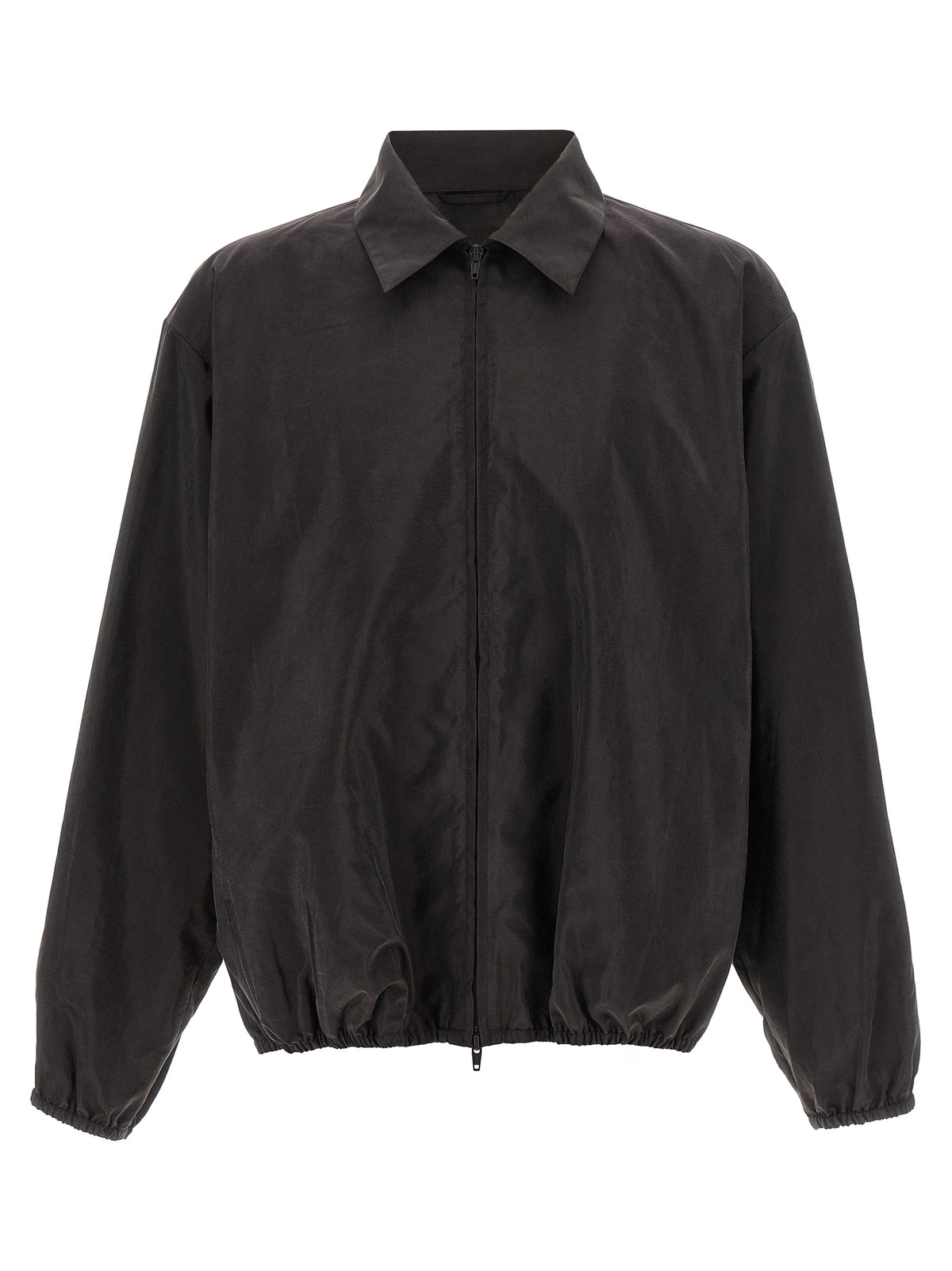 SSSTEIN Men's Silk & Nylon Windbreaker Jacket - Brown