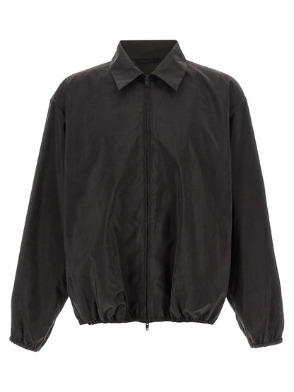 SSSTEIN Men's Silk & Nylon Windbreaker Jacket - Brown