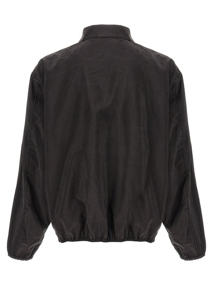 SSSTEIN Men's Silk & Nylon Windbreaker Jacket - Brown