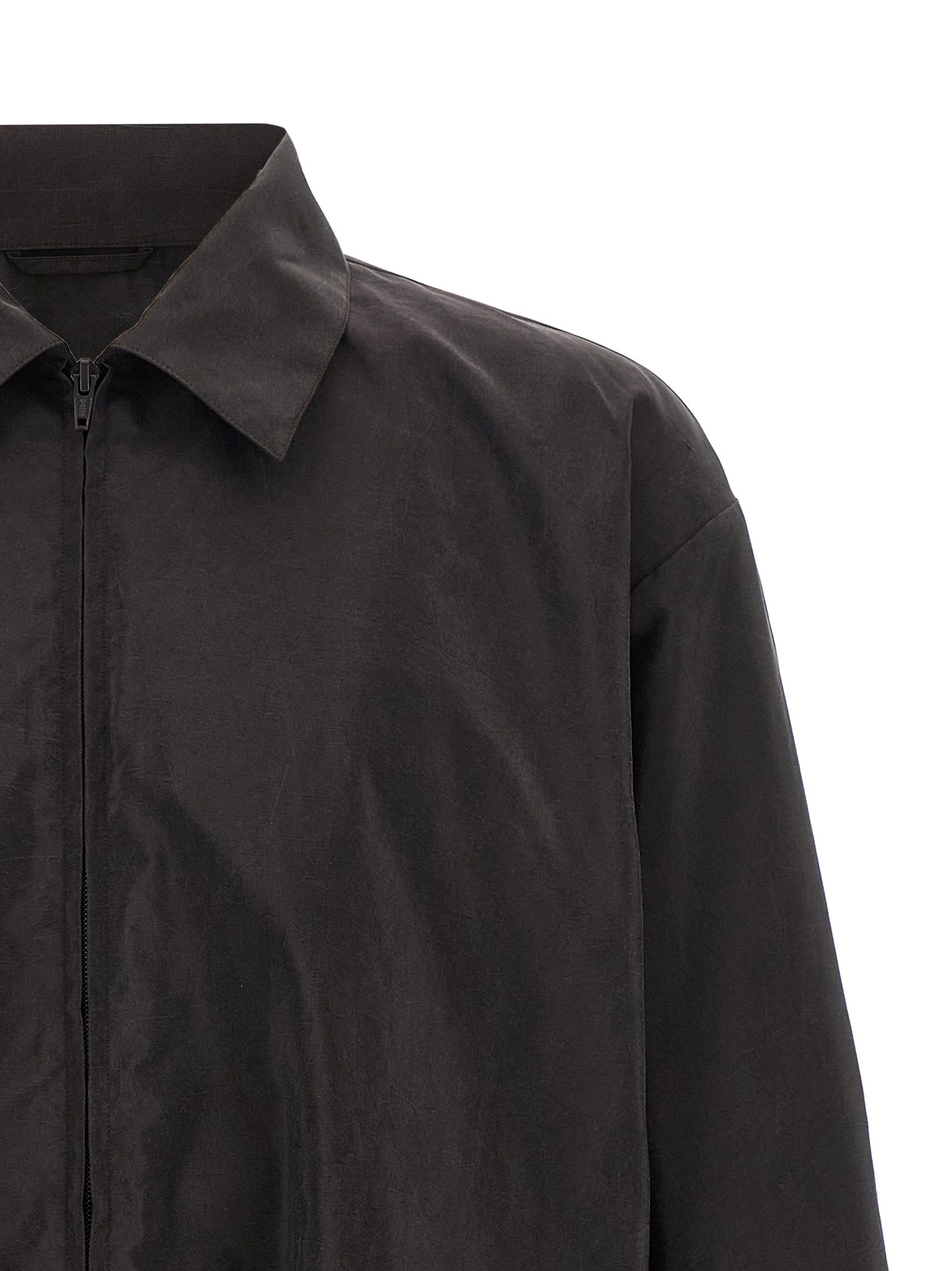 SSSTEIN Men's Silk & Nylon Windbreaker Jacket - Brown