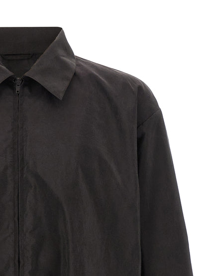 SSSTEIN Men's Silk & Nylon Windbreaker Jacket - Brown