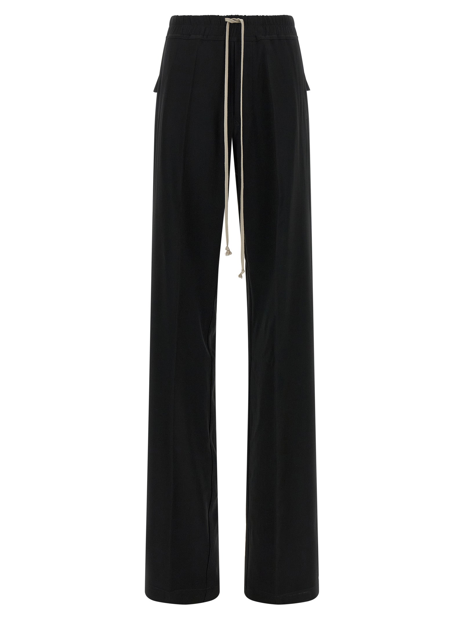Casual Pants by Rick Owens for women in acetate & viscose black features a refined silhouette with a refined wide, defined by a and a refined long for a refined finish.
