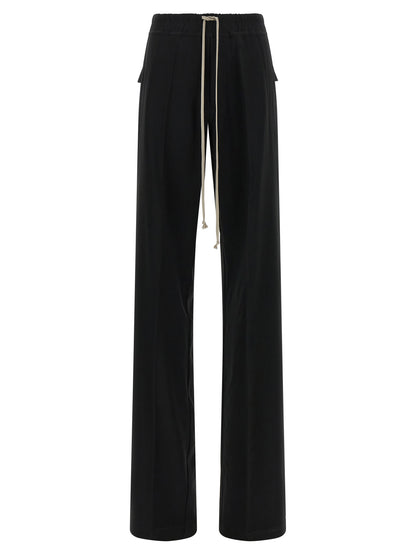 Casual Pants by Rick Owens for women in acetate & viscose black features a refined silhouette with a refined wide, defined by a and a refined long for a refined finish.