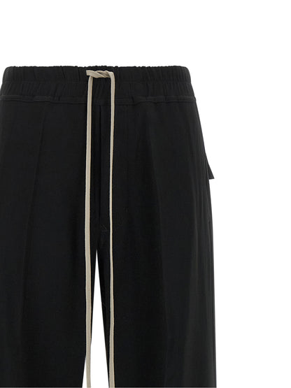 Casual Pants by Rick Owens for women in acetate & viscose black features an refined tailoring silhouette, showcasing a premium wide with a and long cut for a refined tailoring look.