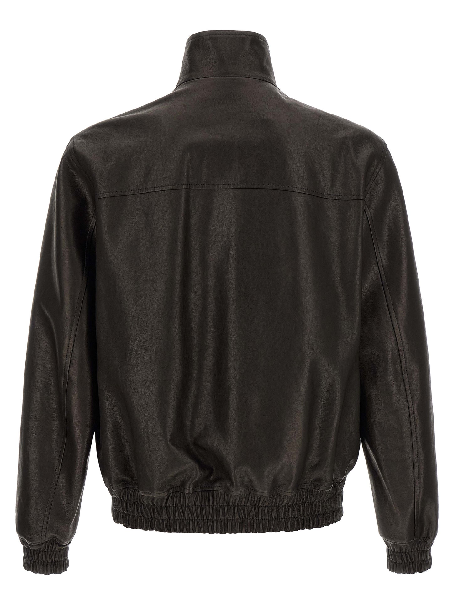 Jacket by Valentino Garavani for men in calfskin leather black, silver & signature features a smart silhouette, perfectly accentuated by its unique and functional pockets for a smart finish.