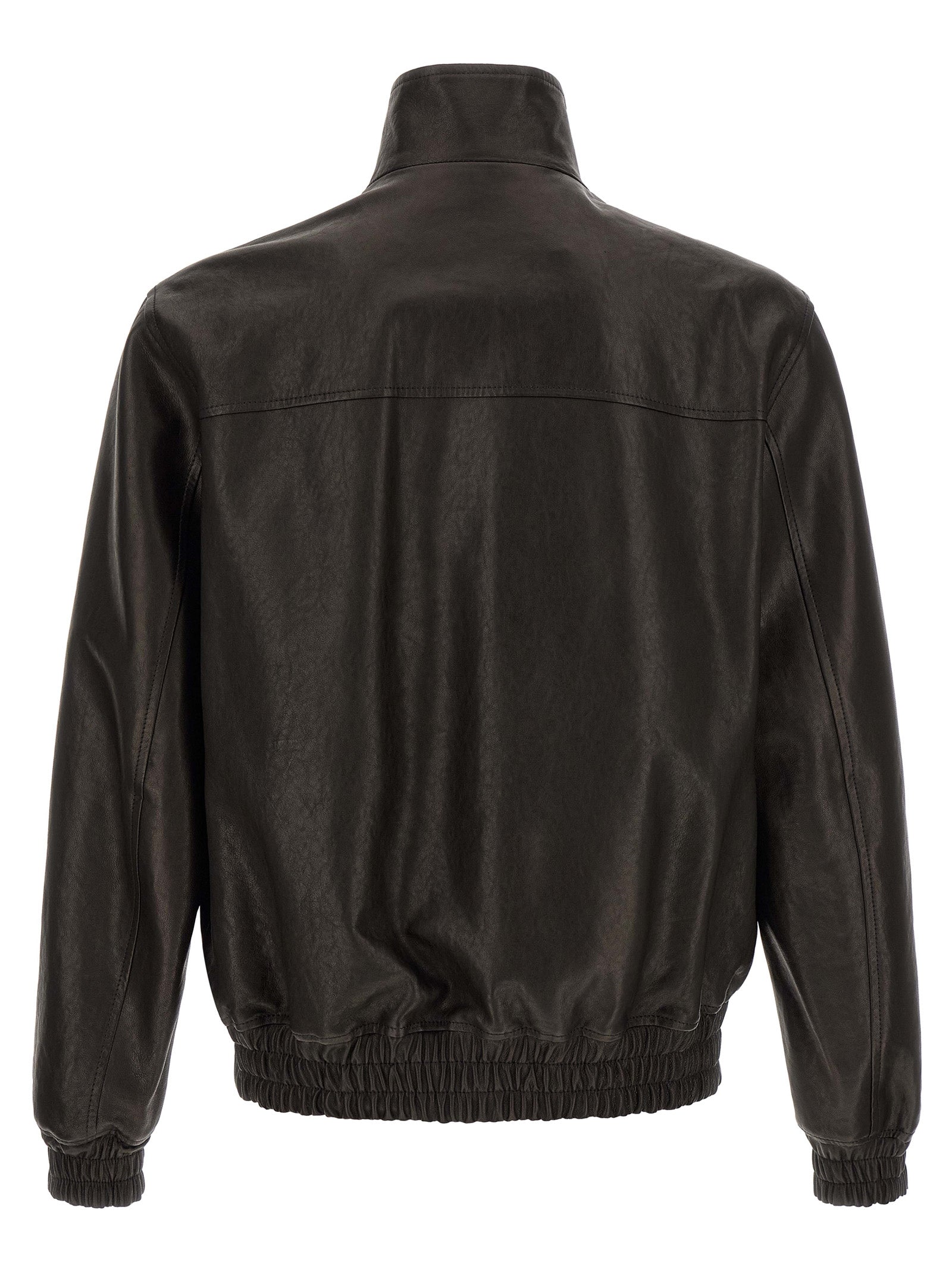 Jacket by Valentino Garavani for men in calfskin leather black, silver & signature features a smart silhouette, perfectly accentuated by its unique and functional pockets for a smart finish.