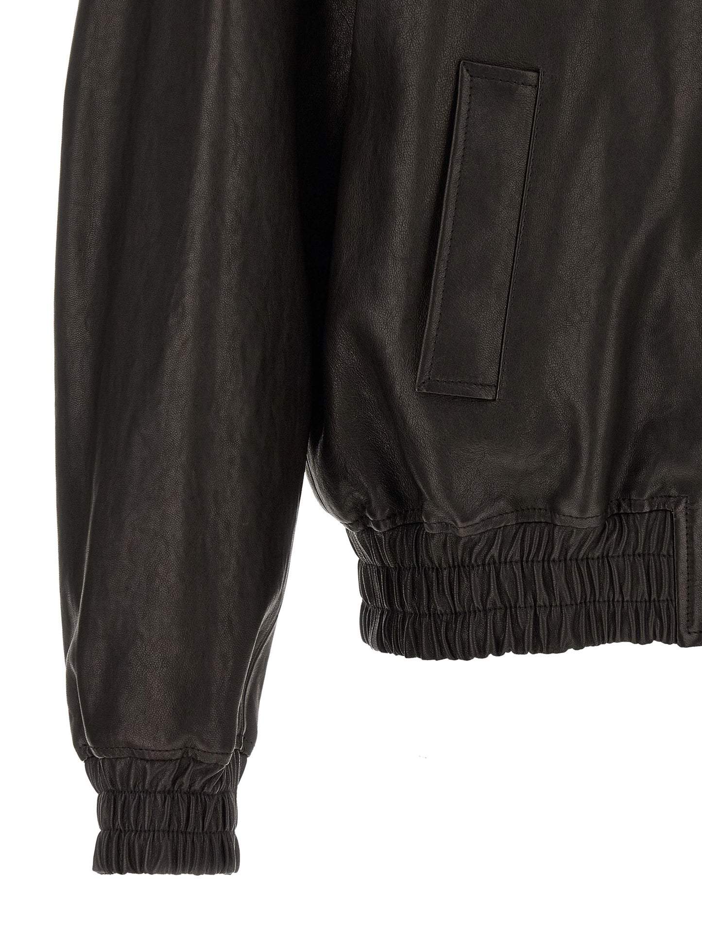 This Jacket by Valentino Garavani for men in calfskin leather black, silver & signature showcases a magnificent silhouette, meticulously crafted with a distinctive and functional pockets for a magnificent finish.