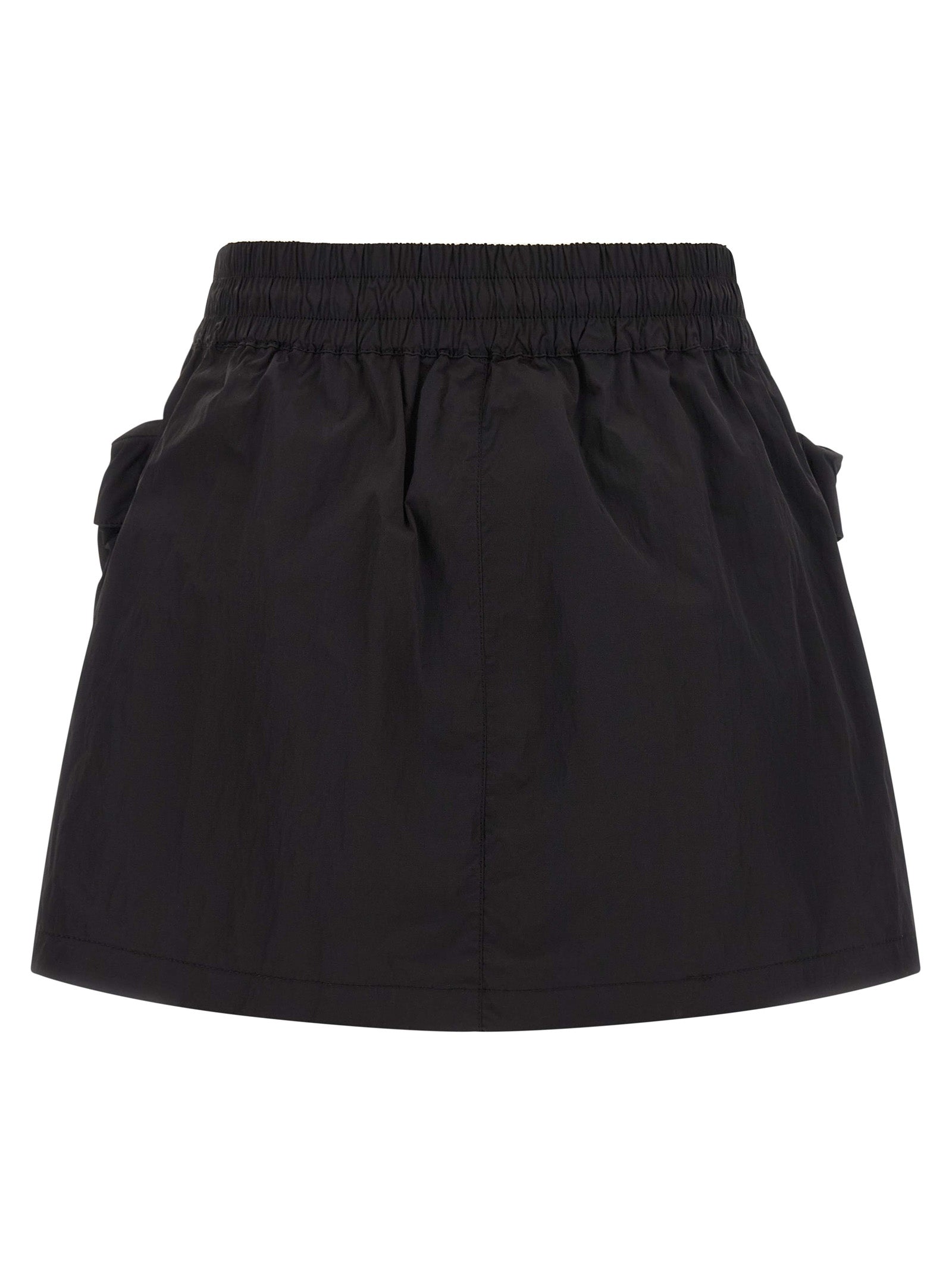 Skirt by Diesel for women in nylon black features a captivating silhouette, showcasing the captivating Women's Flared Nylon Skirt design with a sophisticated mini long for a captivating look.