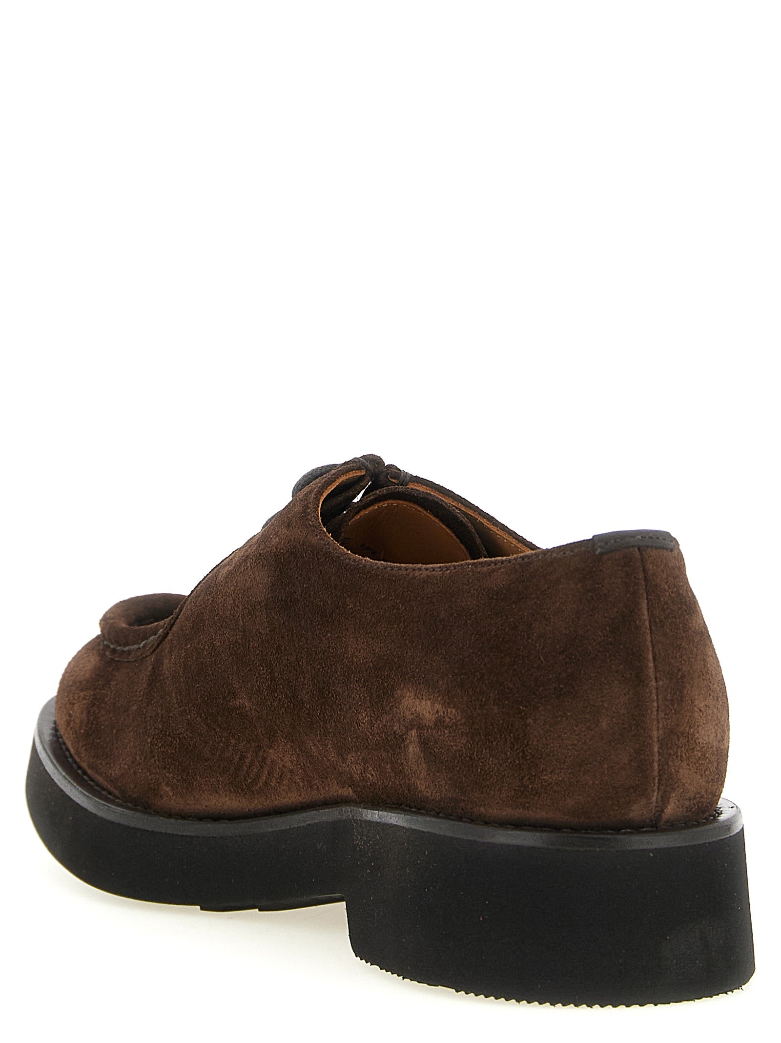 Derby Lace-Up Shoes by Church's for unisex in suede calfskin leather brown, gold & signature features an effortless chic silhouette, showcasing the City Unisex Suede Calfskin Leather Derby Lace-Up Shoes design with an effortless chic and a for a effortless chic look.
