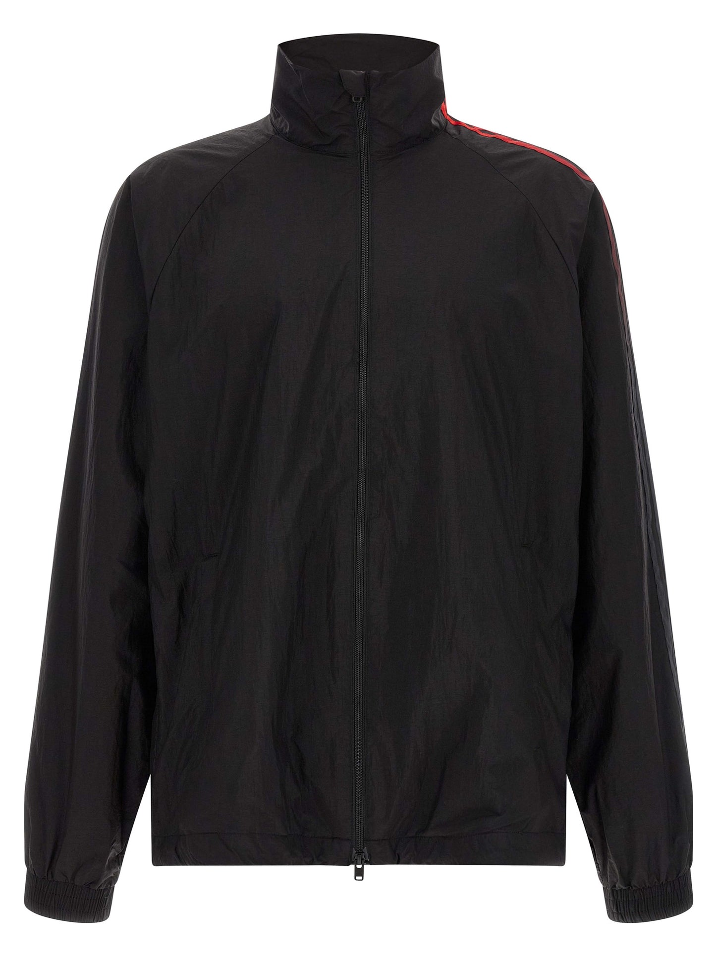 Sweatshirt by Y-3 for men in polyamide gradient, black, red, signature & striped features an enviable silhouette, showcasing a premium and refined high-neck neckline for a truly enviable finish.