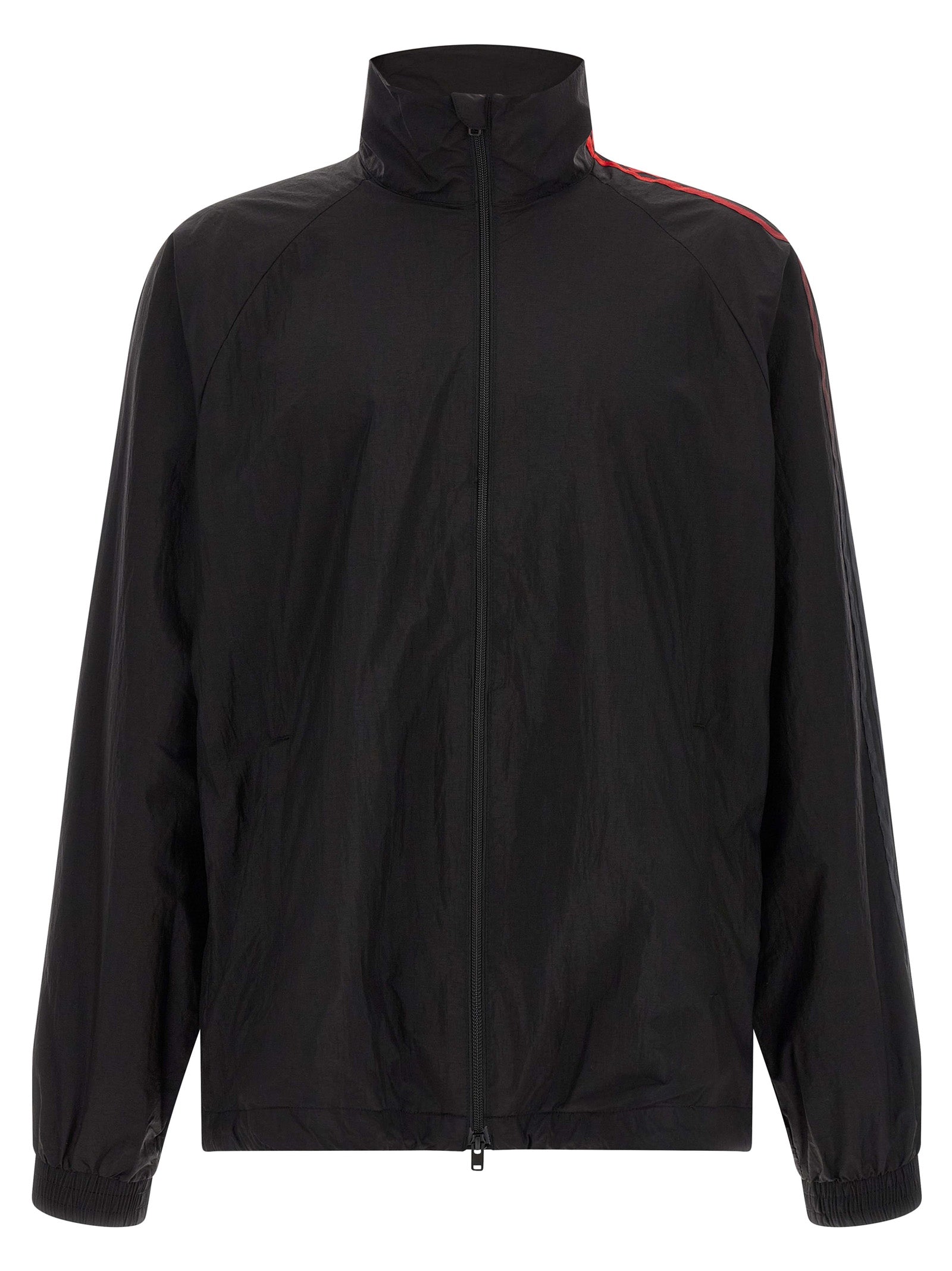 Sweatshirt by Y-3 for men in polyamide gradient, black, red, signature & striped features an enviable silhouette, showcasing a premium and refined high-neck neckline for a truly enviable finish.