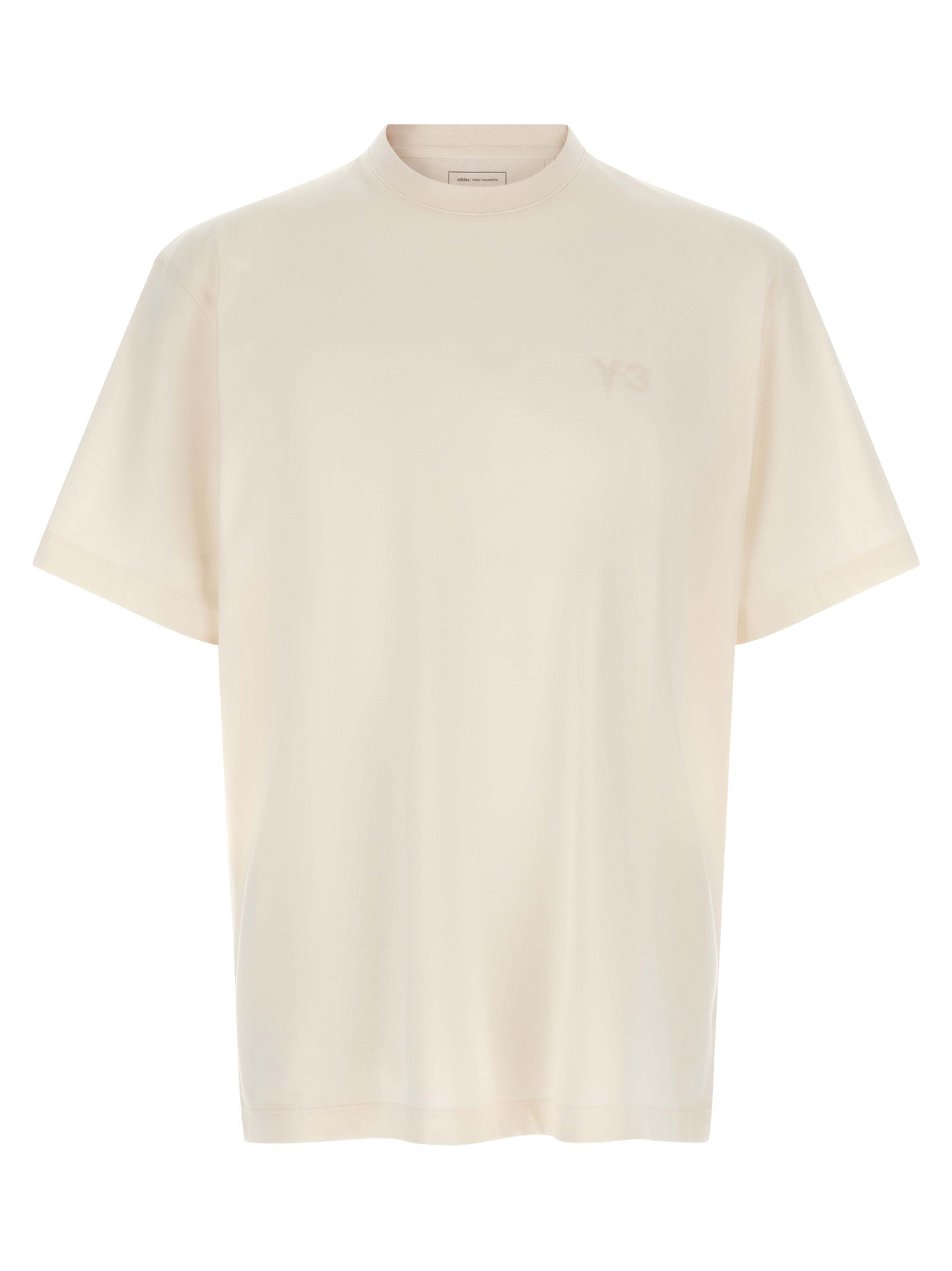 T-Shirt by Y-3 for men in cotton white features an on trend silhouette, perfectly showcasing a on trend short-sleeve and crew neckline for an elevated aesthetic.