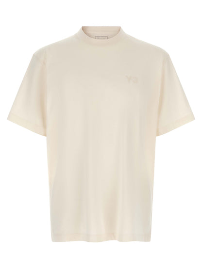 T-Shirt by Y-3 for men in cotton white features an on trend silhouette, perfectly showcasing a on trend short-sleeve and crew neckline for an elevated aesthetic.
