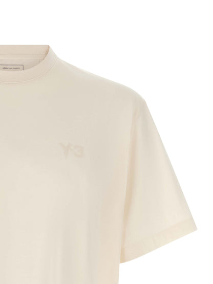 T-Shirt by Y-3 for men in cotton white showcases a chic silhouette, artfully detailed with a chic and for a chic finish.