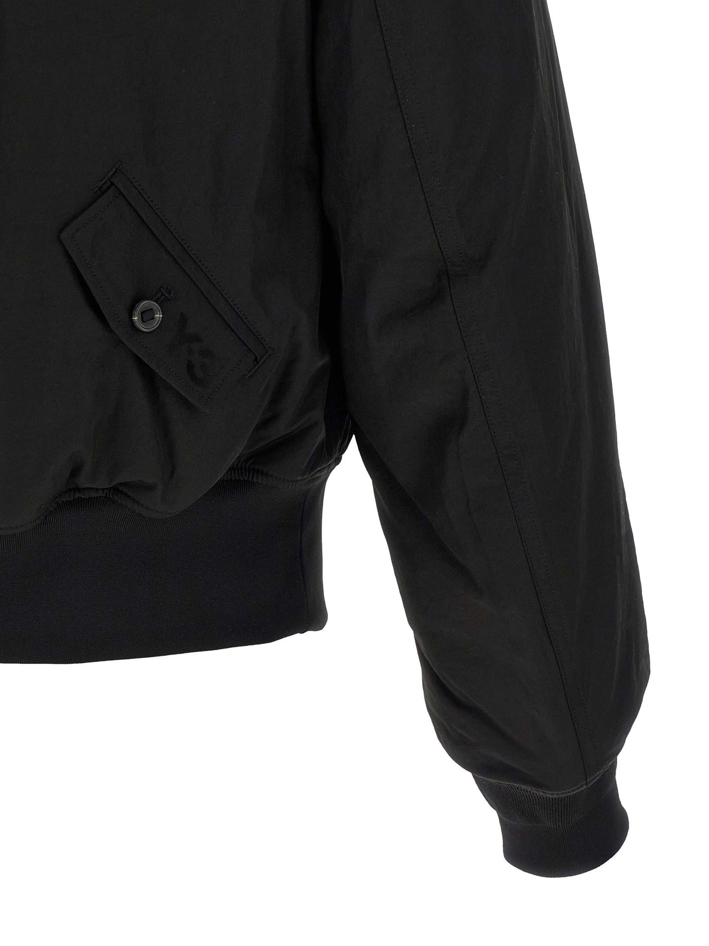 Bomber Jacket by Y-3 for men in polyamide twill black features a dramatic silhouette, showcasing a sophisticated and distinctive pockets for a dramatic aesthetic.