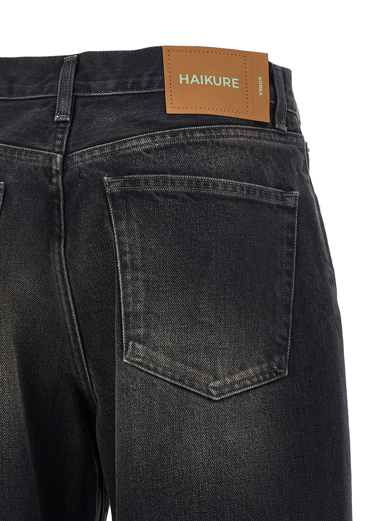 Jeans by Haikure for women in denim cotton black features a polished silhouette with a polished flared, reaching a polished long and finished with a polished .