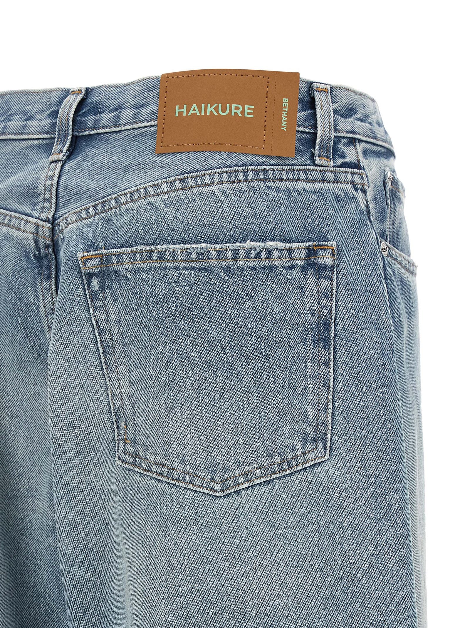 Jeans by Haikure for women in denim cotton canvas light-blue features a refined silhouette with a refined relaxed-fit & wide, defined by a and a refined long for a refined finish.
