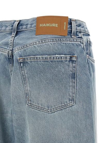 Jeans by Haikure for women in denim cotton canvas light-blue features a refined silhouette with a refined relaxed-fit & wide, defined by a and a refined long for a refined finish.