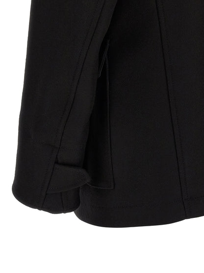 Overcoat by Dsquared² for men in polyamide wool black presents a luxurious silhouette, showcasing a luxurious and sophisticated pockets for a premium, luxurious look.