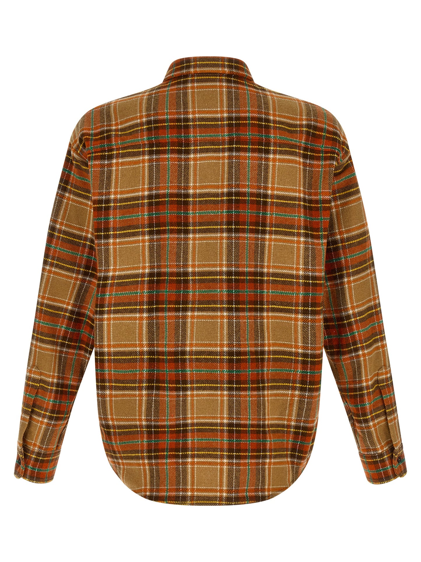 Shirt by Dsquared² for men in flannel marabou polyester wool green, orange & patterned showcases a sublime silhouette, artfully detailed with a sublime and for a sophisticated, sublime finish.