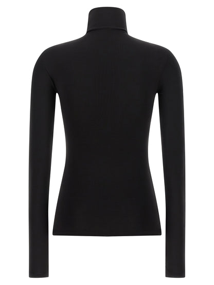 Cardigan by Off-White for women in stretch fabric & acetate black & white showcases a luxurious silhouette, meticulously detailed with a sophisticated high-neck neckline and for a refined finish.