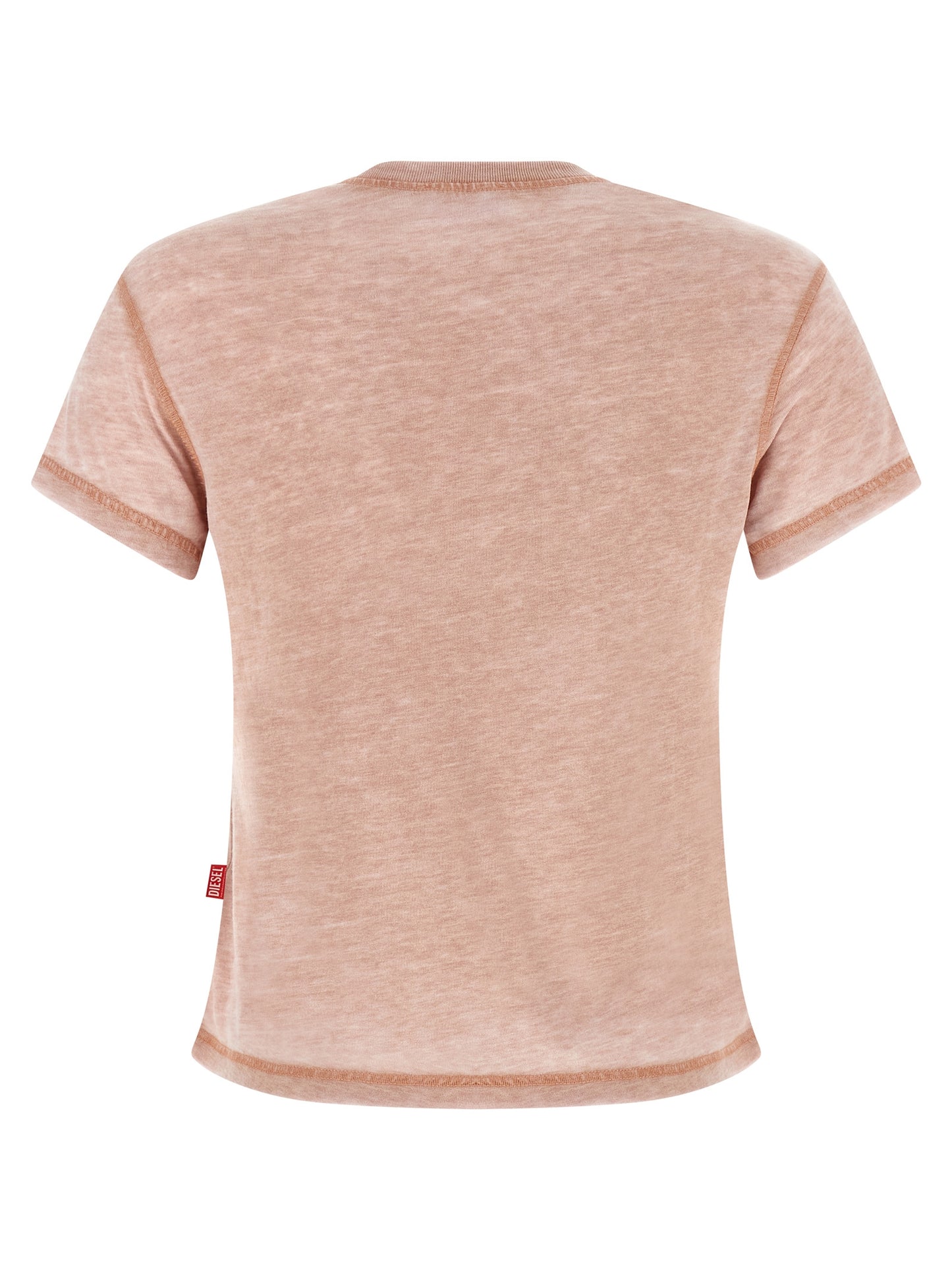 T-Shirt by Diesel for women in polyester cotton multicolor, pink, red, signature & print features an on trend silhouette, perfectly showcasing a on trend and crew neckline for an elevated aesthetic.