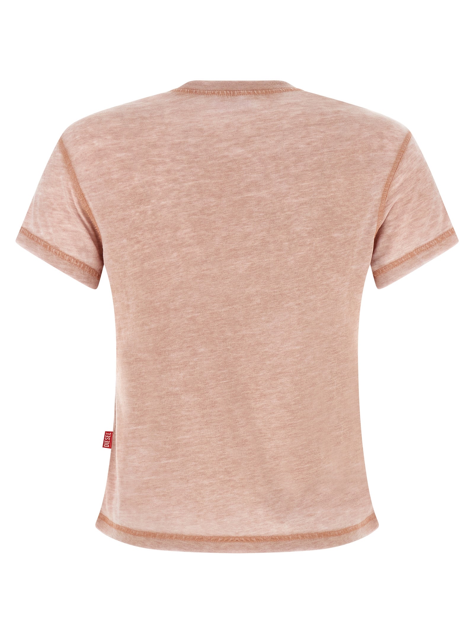 T-Shirt by Diesel for women in polyester cotton multicolor, pink, red, signature & print features an on trend silhouette, perfectly showcasing a on trend and crew neckline for an elevated aesthetic.