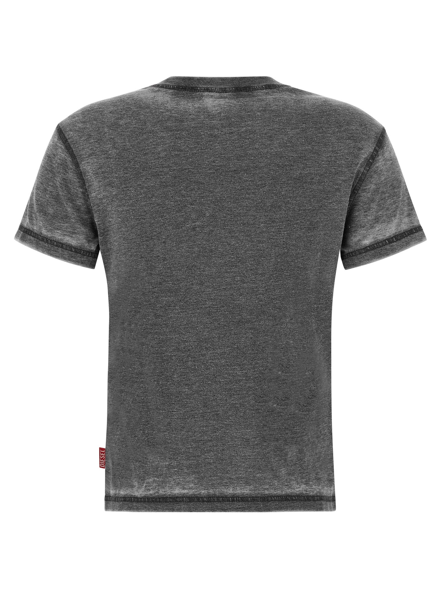 T-Shirt by Diesel for women in polyester cotton black, gray & patterned showcases a unassuming silhouette, artfully detailed with a refined crew neckline and unassuming for a sophisticated, contemporary look.