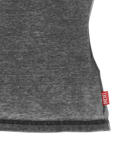 T-Shirt by Diesel for women in polyester cotton black, gray & patterned showcases a chic silhouette, artfully detailed with a chic crew neckline and for a chic finish.