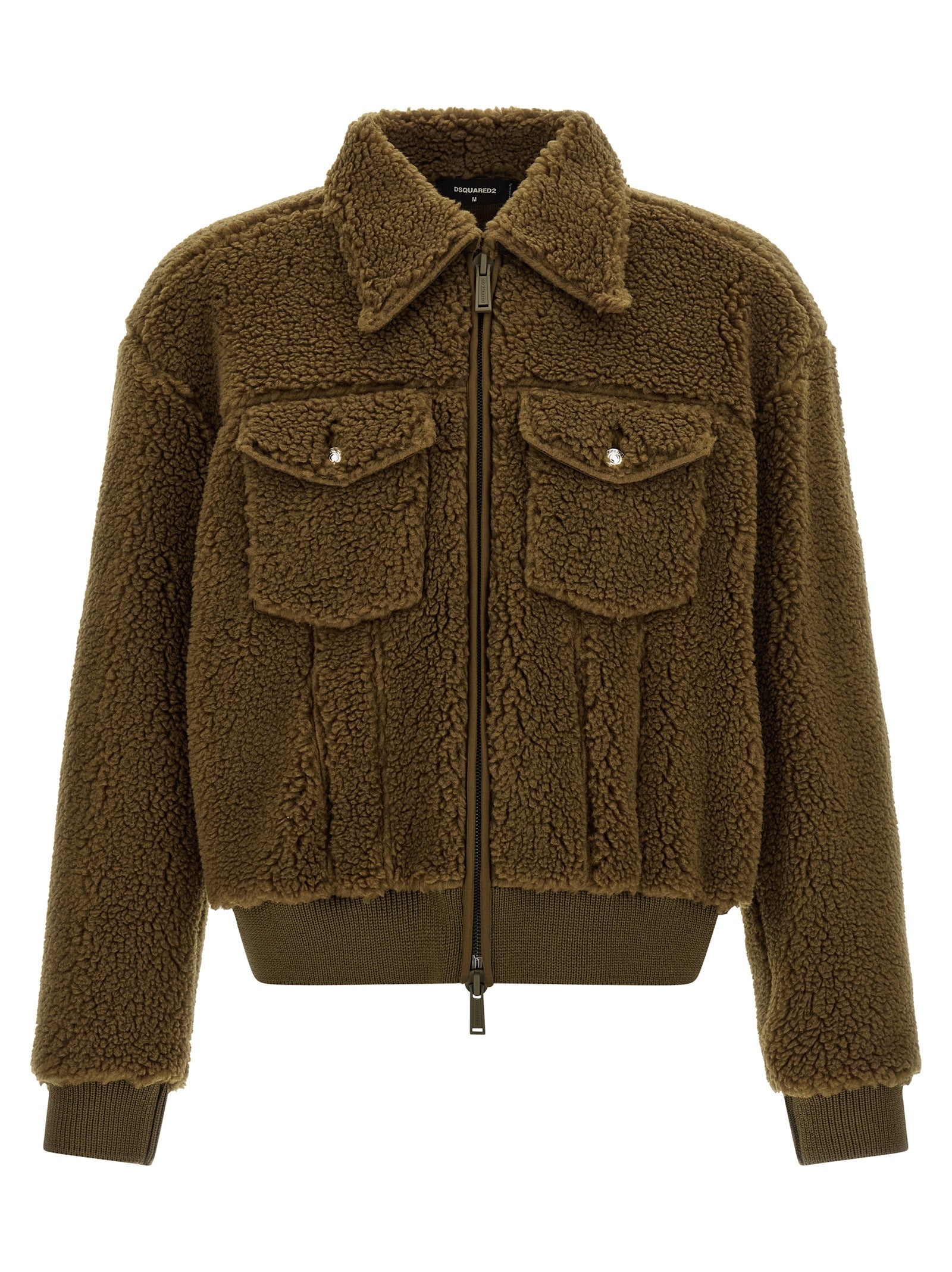 Trucker Jacket by Dsquared² for men in polyacrylic polyester leather brown & signature presents a effortlessly chic silhouette, showcasing a sophisticated and premium for a truly effortlessly chic finish.