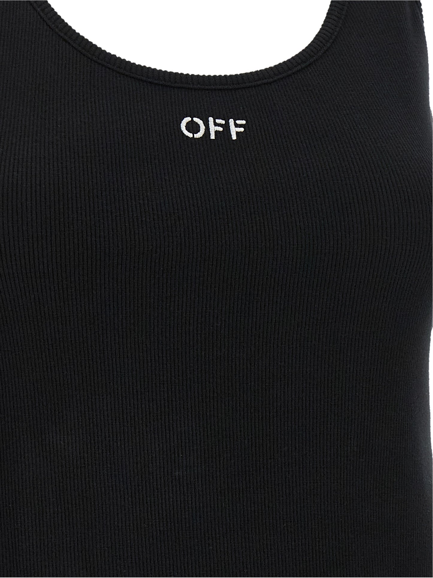 Tank Top by Off-White for women in stretch cotton black & white features an bespeak silhouette, showcasing an bespeak and bespeak for a truly sophisticated look.