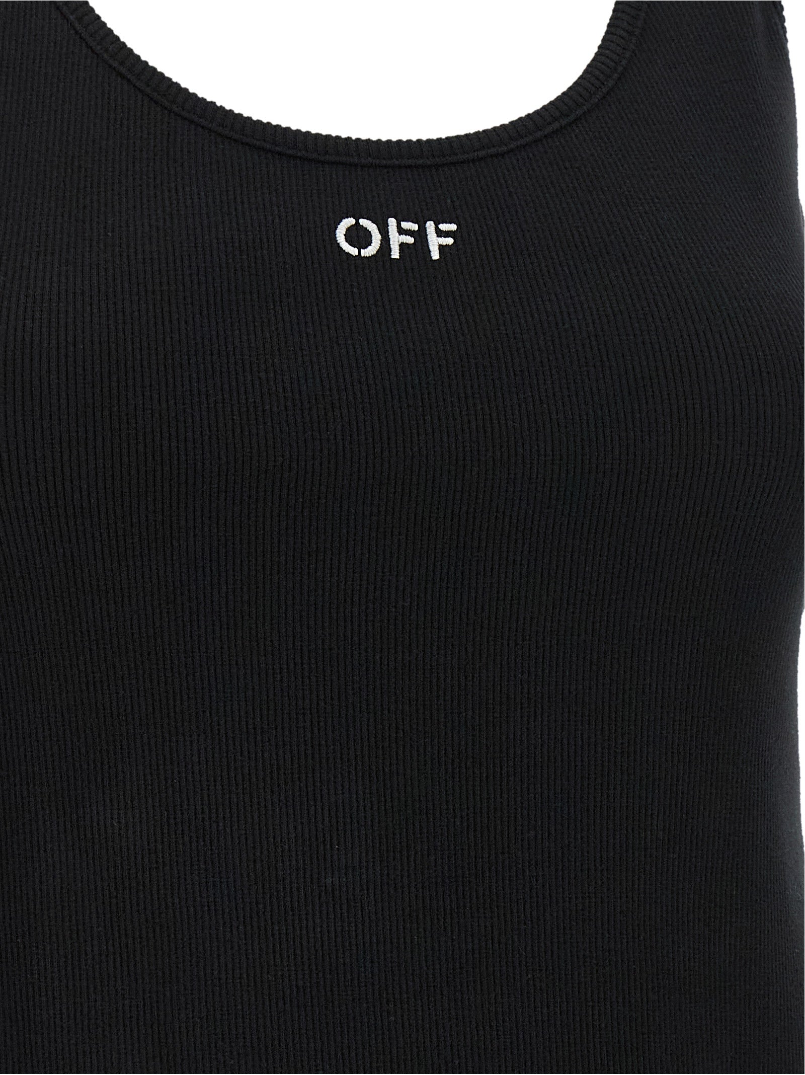 Tank Top by Off-White for women in stretch cotton black & white features an bespeak silhouette, showcasing an bespeak and bespeak for a truly sophisticated look.