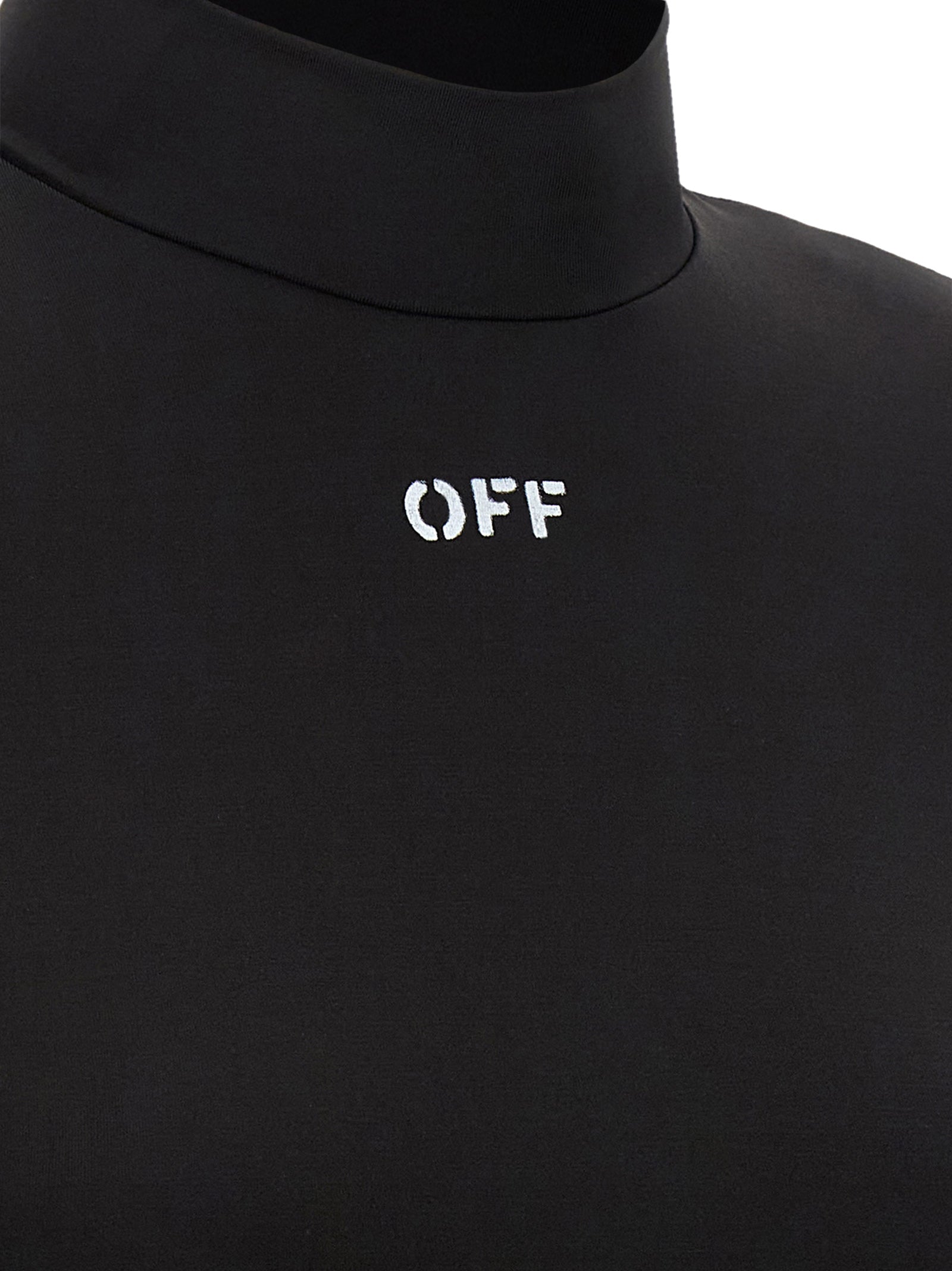 Shirt by Off-White for women in stretch fabric & acetate black & white showcases a sleek silhouette, elegantly detailed with a sleek and for a sleek finish.