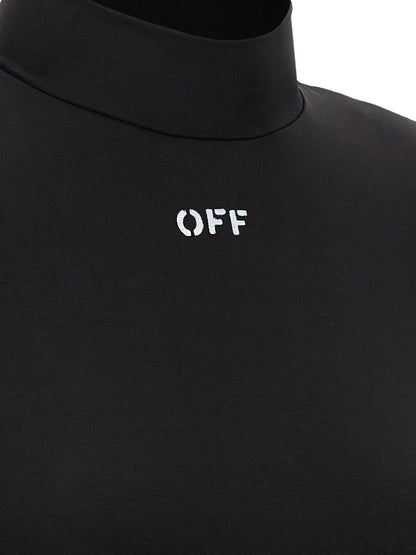 Shirt by Off-White for women in stretch fabric & acetate black & white showcases a sleek silhouette, elegantly detailed with a sleek and for a sleek finish.