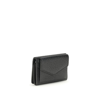 Cardholder Wallet by Maison Margiela for women in bos taurus calf leather black showcases a distinguished silhouette, artfully capturing the essence of the distinguished Bos Taurus Calf Leather Cardholder Wallet design with functional card-organization compact-design.