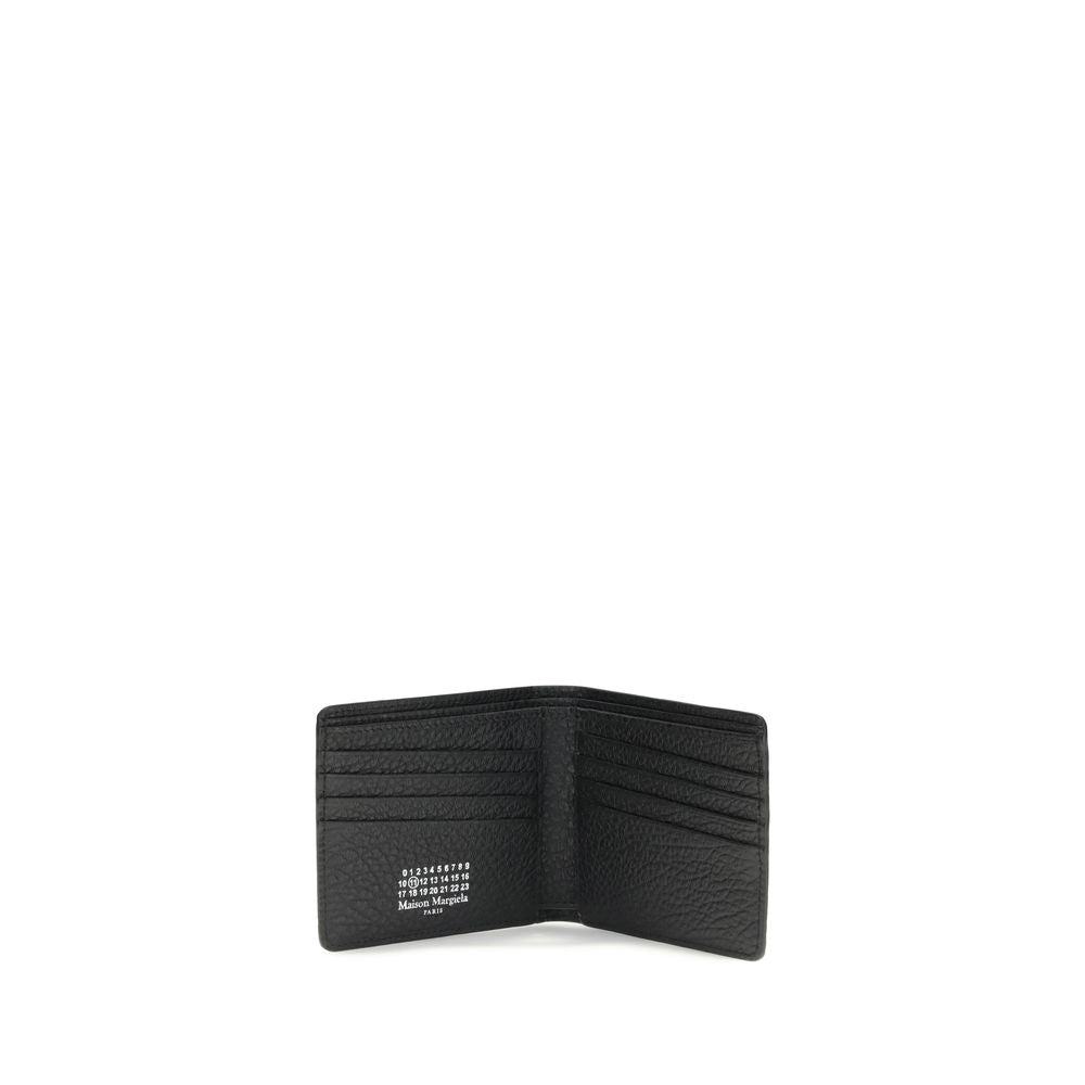 Cardholder Wallet by Maison Margiela for women in bos taurus calf grained leather black & monogram showcases a distinguished silhouette, artfully capturing the essence of the distinguished Bos Taurus Calf Grained Leather Cardholder Wallet design with functional card-organization compact-design billfold.