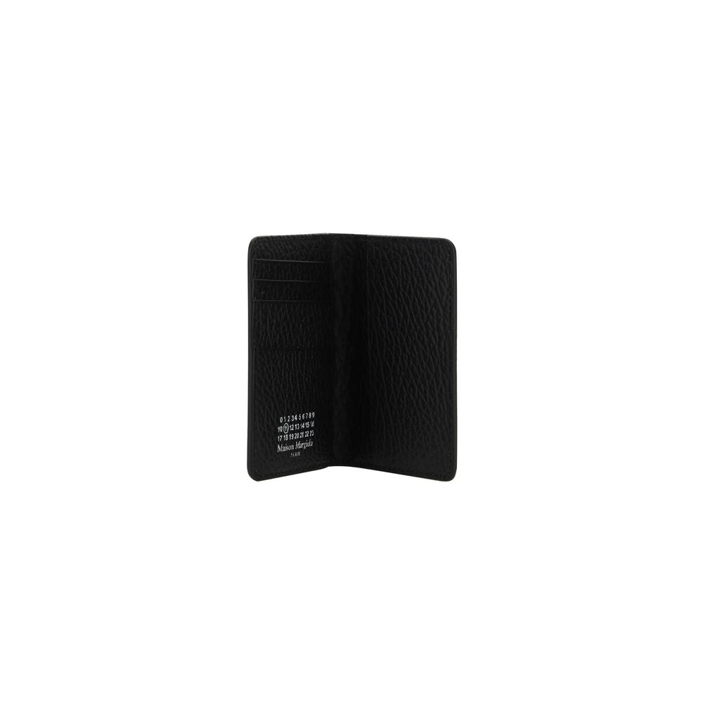 Cardholder Wallet by Maison Margiela for men in bos taurus calf leather black & signature presents a streamlined silhouette, showcasing the sophisticated design of the Bos Taurus Calf Leather Cardholder Wallet collection with functional card-organization bifold.