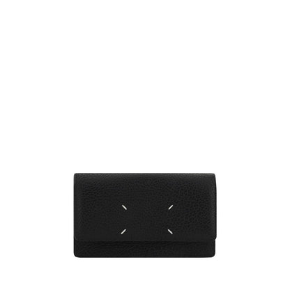 Cardholder Wallet by Maison Margiela for women in bos taurus calf grained leather black presents a architectural silhouette from the Bos Taurus Calf Grained Leather Cardholder Wallet collection, showcasing architectural card-organization compact-design for a architectural finish.