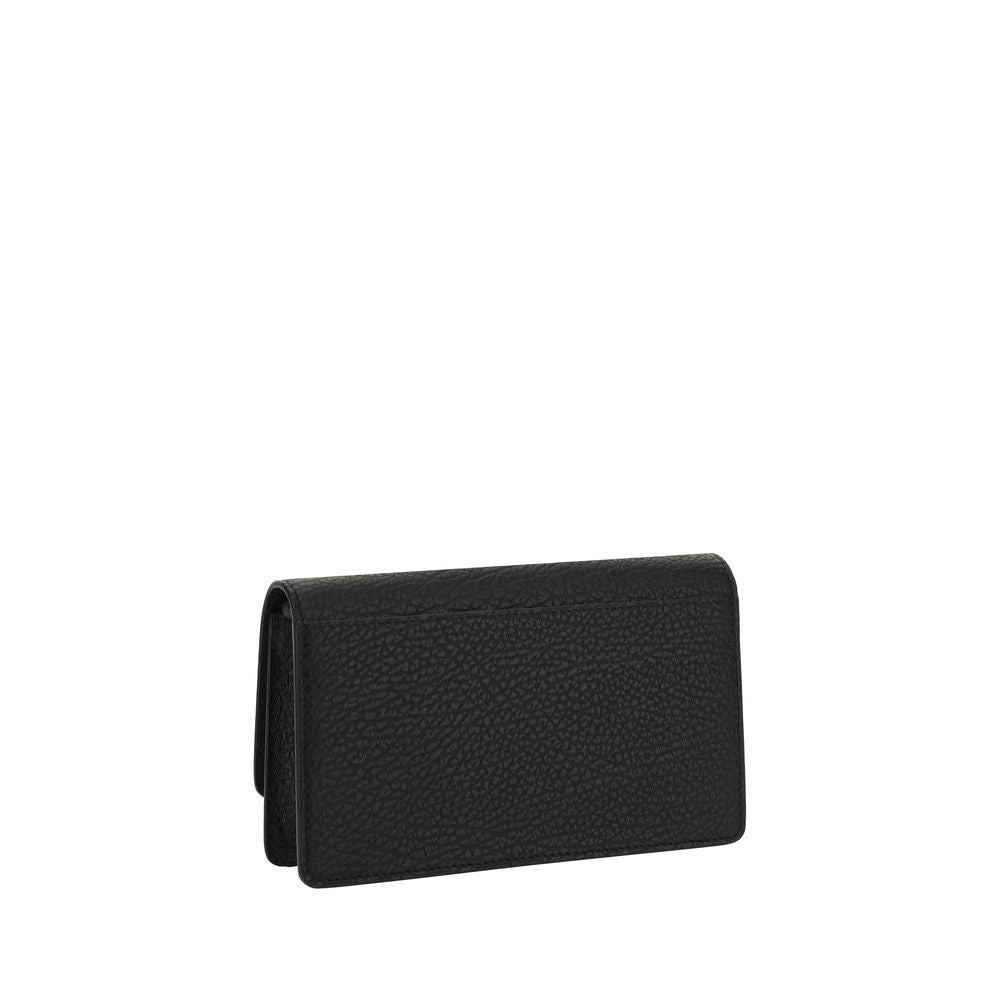 Cardholder Wallet by Maison Margiela for women in bos taurus calf grained leather black presents a streamlined silhouette, showcasing the sophisticated design of the Bos Taurus Calf Grained Leather Cardholder Wallet collection with functional card-organization compact-design.
