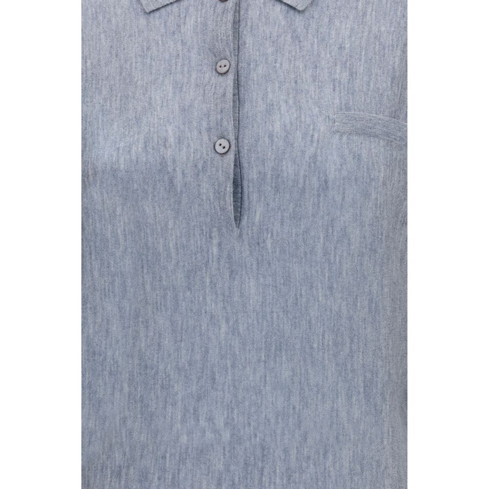 Sweater by Lisa Yang for women in cashmere & capra leather gray showcases a discreet silhouette, finished with a discreet and for a discreet look.