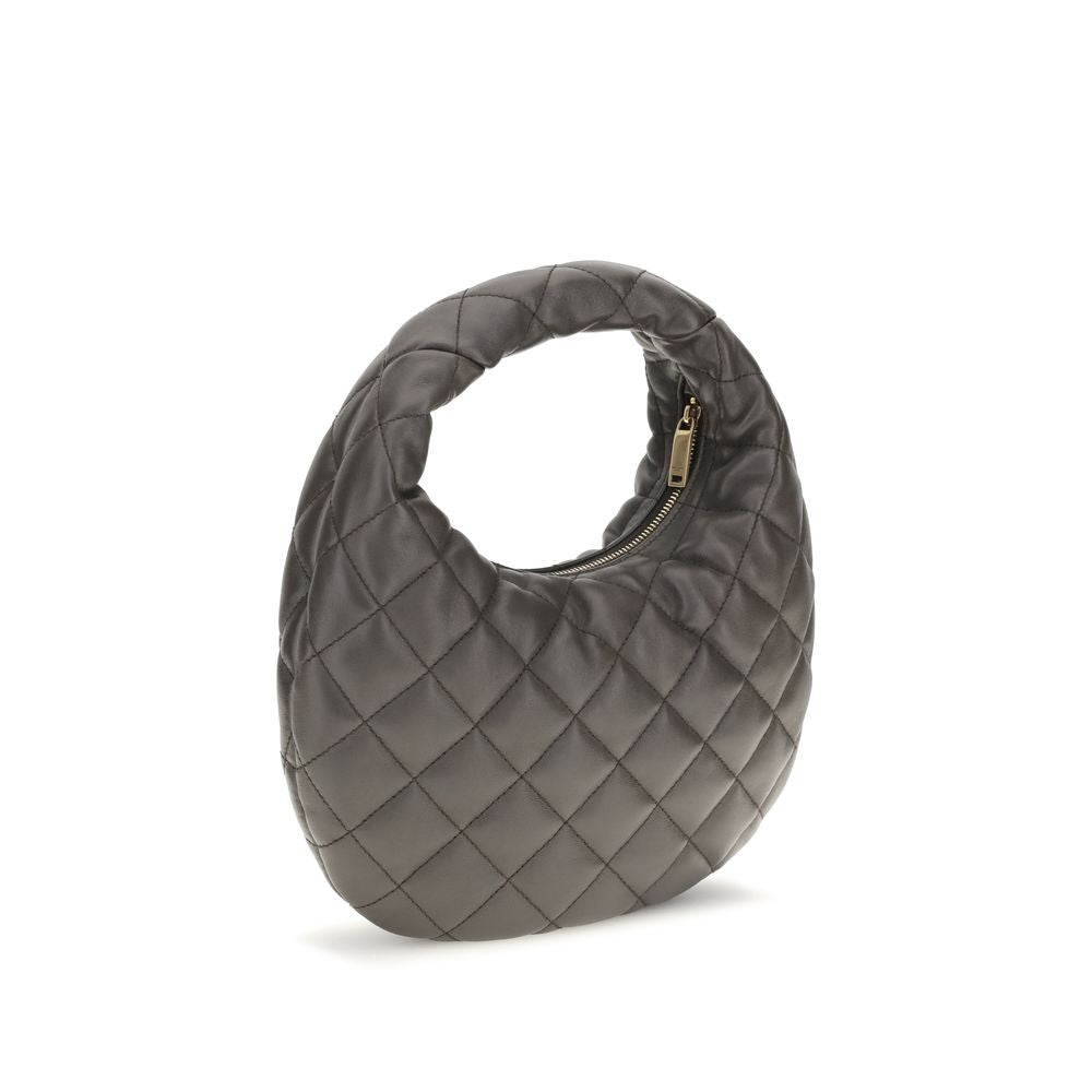 Quilted Handbag by Saint Laurent for women in nappa lambskin leather bronze, gray & signature presents a ornamental silhouette, showcasing a secure zipper, ample , and versatile for a ornamental finish.