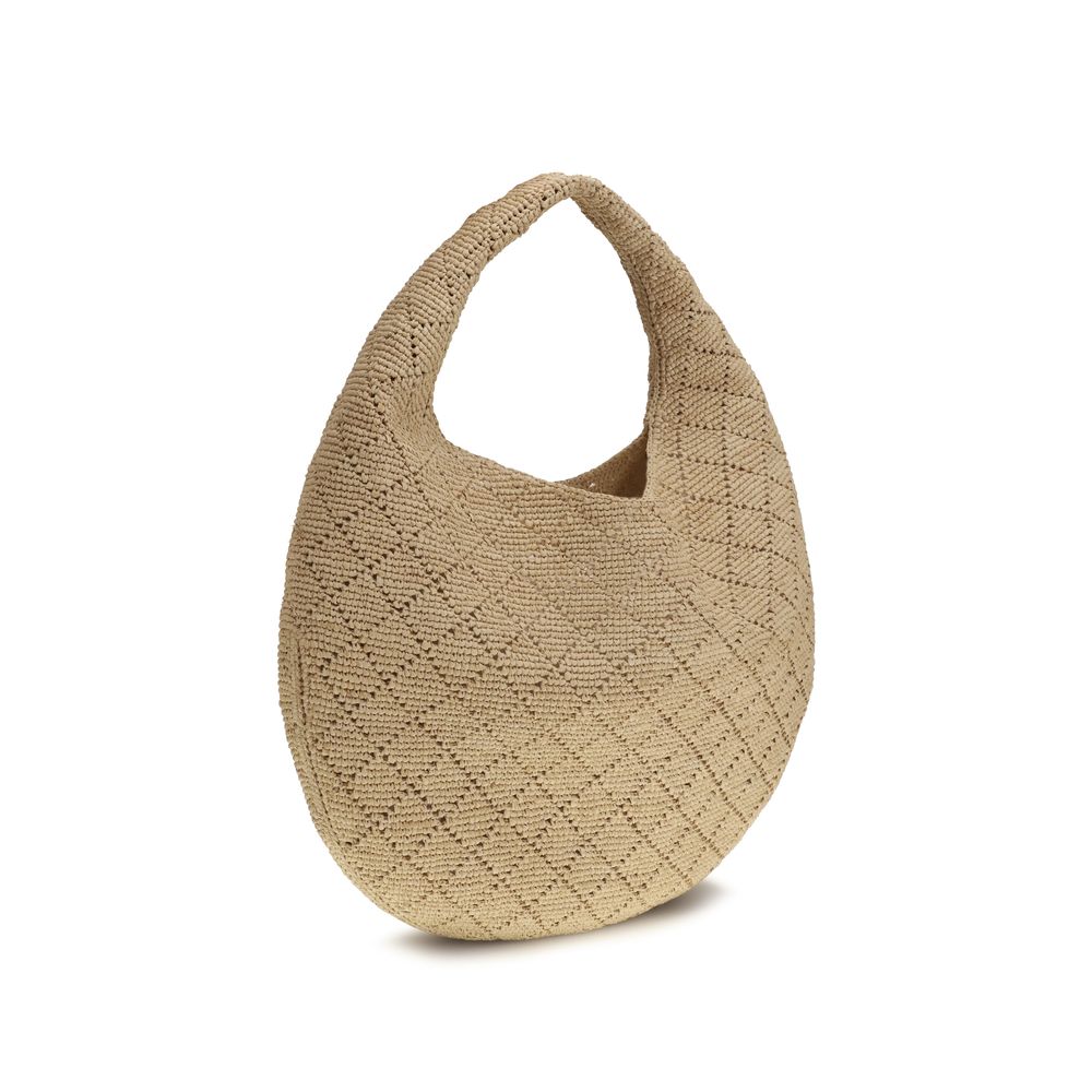 Hobo Shoulder Bag by Saint Laurent for women in raffia polyurethane leather beige, bronze & natural features a effortless sophistication silhouette, secured by a zipper with ample and versatile for a effortless sophistication finish.