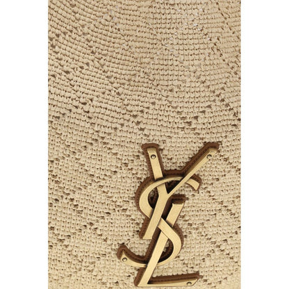 Hobo Shoulder Bag by Saint Laurent for women in raffia polyurethane leather beige, bronze & natural showcases a enviable silhouette, artfully detailed with a secure zipper, organized , and versatile for a enviable look.
