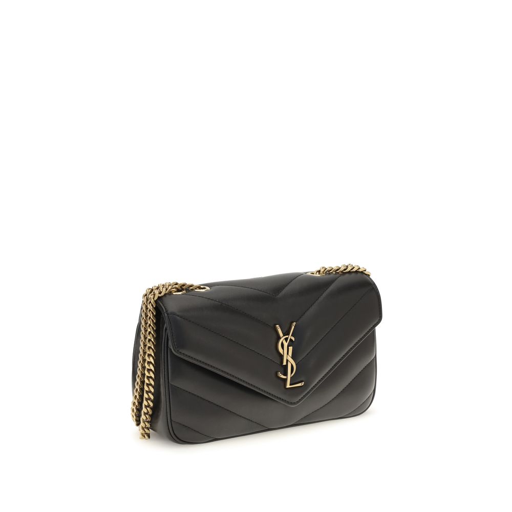 Mini 2-in-1 Shoulder & Crossbody Clutch Bag by Saint Laurent for women in lambskin leather & cotton black, bronze, chevron & signature features a enviable silhouette, showcasing a secure snap & magnetic, ample removable-pouch, and enviable crossbody-strap & shoulder-strap for a enviable finish.