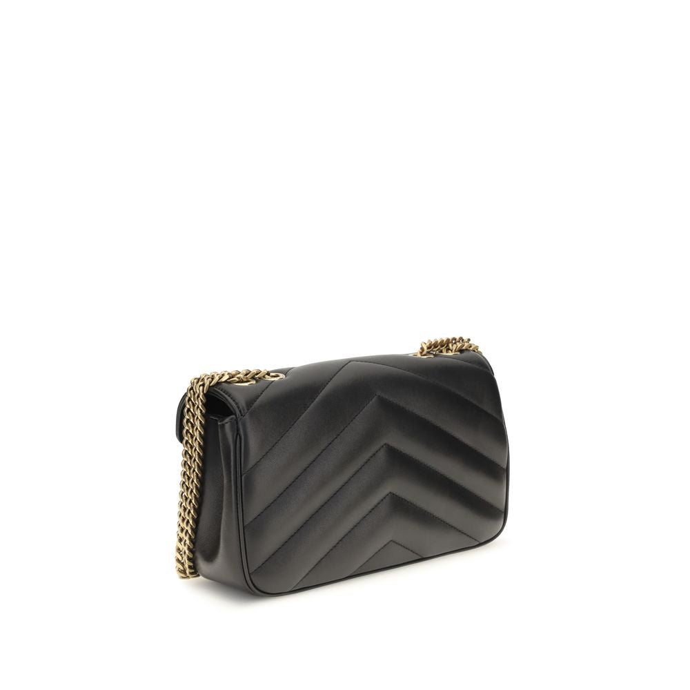 Mini 2-in-1 Shoulder & Crossbody Clutch Bag by Saint Laurent for women in lambskin leather & cotton black, bronze, chevron & signature presents a versatile silhouette, showcasing a secure snap & magnetic and versatile removable-pouch with versatile crossbody-strap & shoulder-strap for a sophisticated look.
