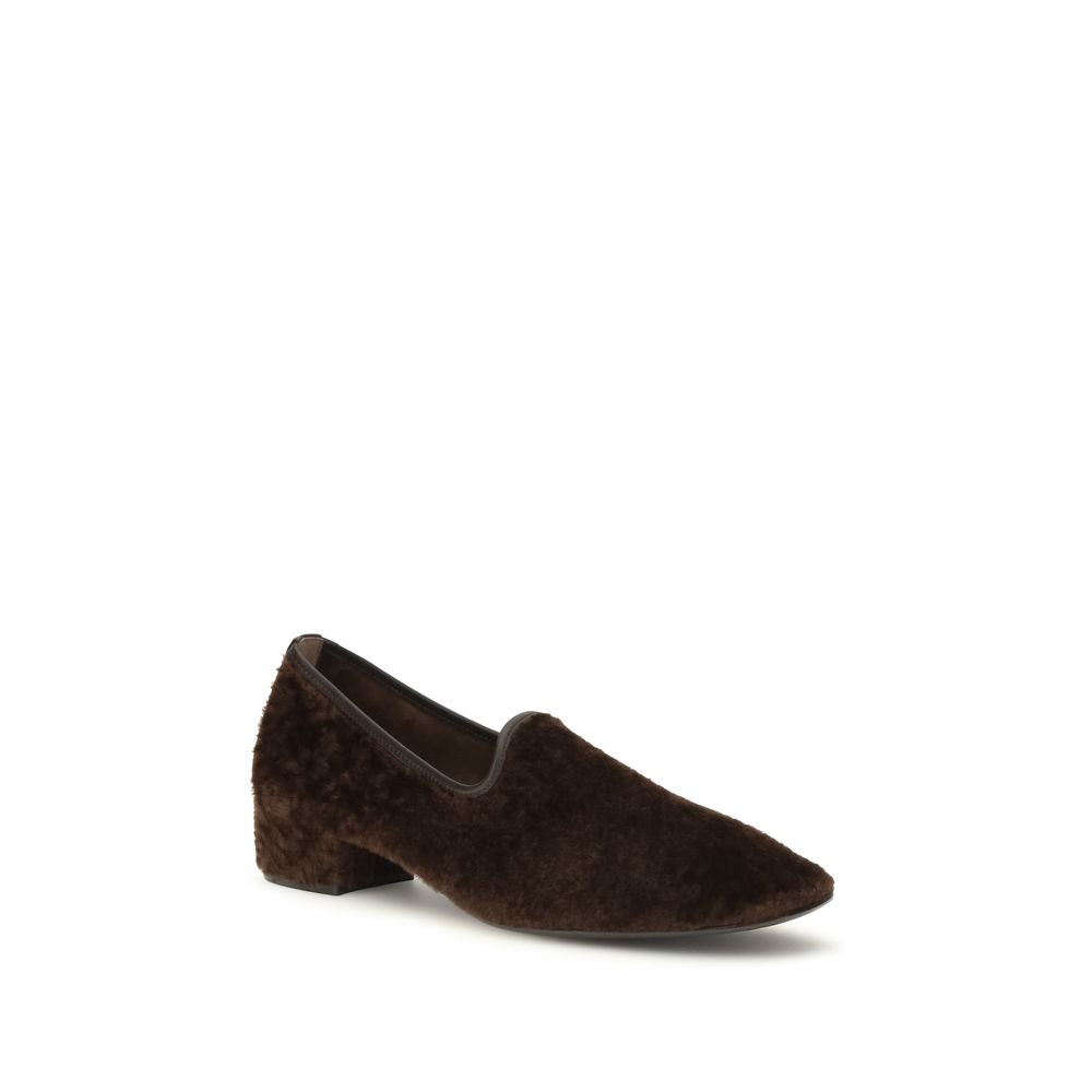 Flat Loafer Slip-On Shoes by Herbert Levine for women in bos taurus calf suede leather brown showcases a resplendent Women's Bos Taurus Calf Suede Leather Flat Loafer Slip-On Shoes aesthetic, defined by its resplendent square toe style and elegant flat.