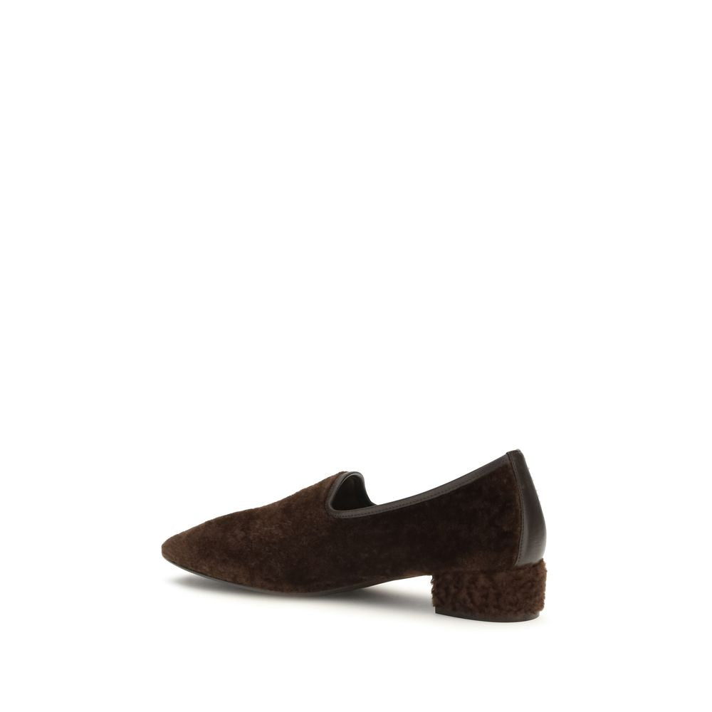 Flat Loafer Slip-On Shoes by Herbert Levine for women in bos taurus calf suede leather brown features an effortless chic silhouette, showcasing the Women's Bos Taurus Calf Suede Leather Flat Loafer Slip-On Shoes design with an effortless chic flat and a square toe style for a effortless chic look.